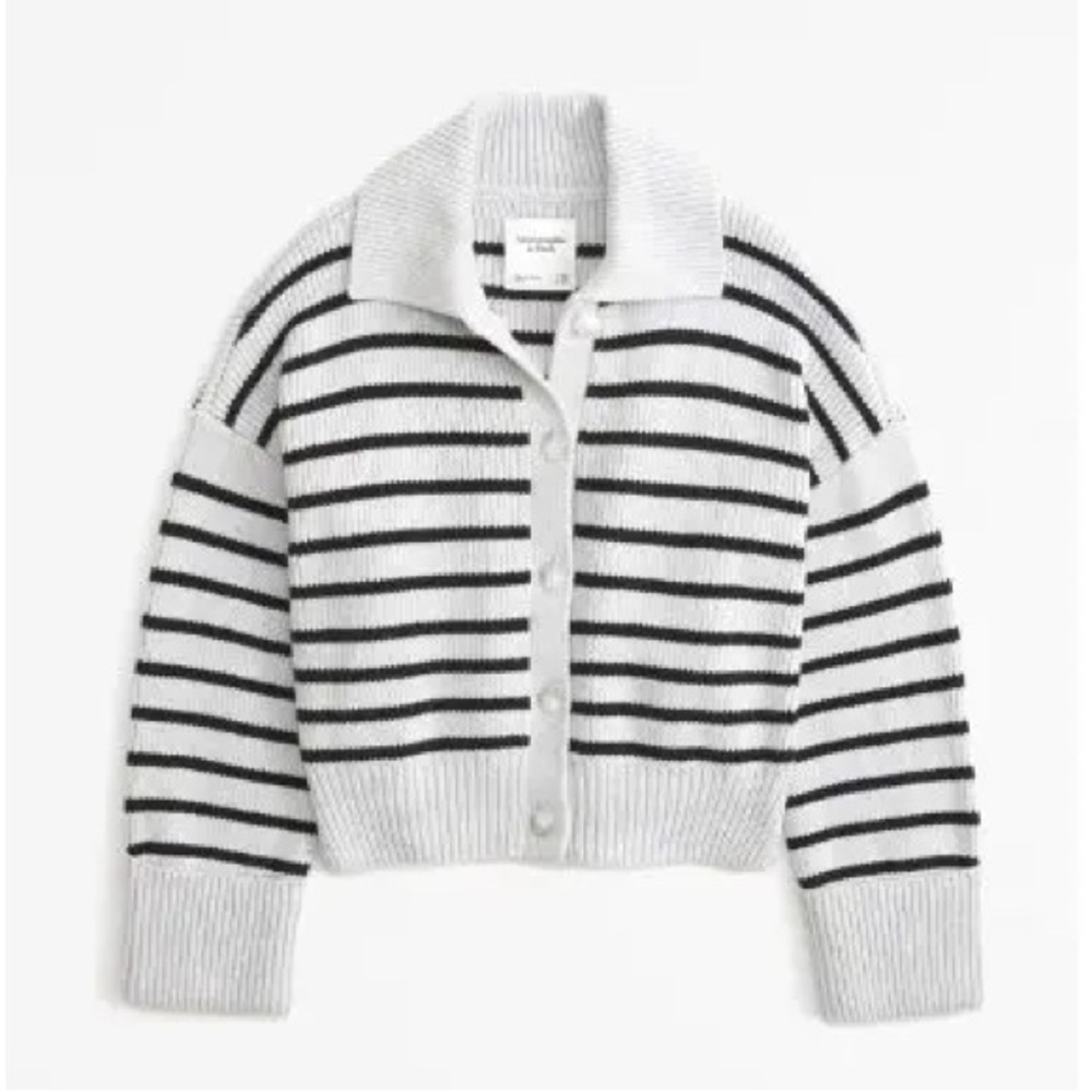 Abercrombie Striped Button-Up Cardigan